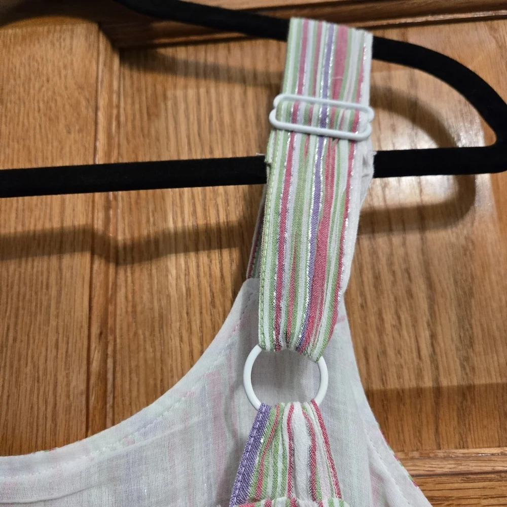 LINDA ANDERSON Summer Stripe Tiered Sun Dress size LARGE - Picture 6 of 10